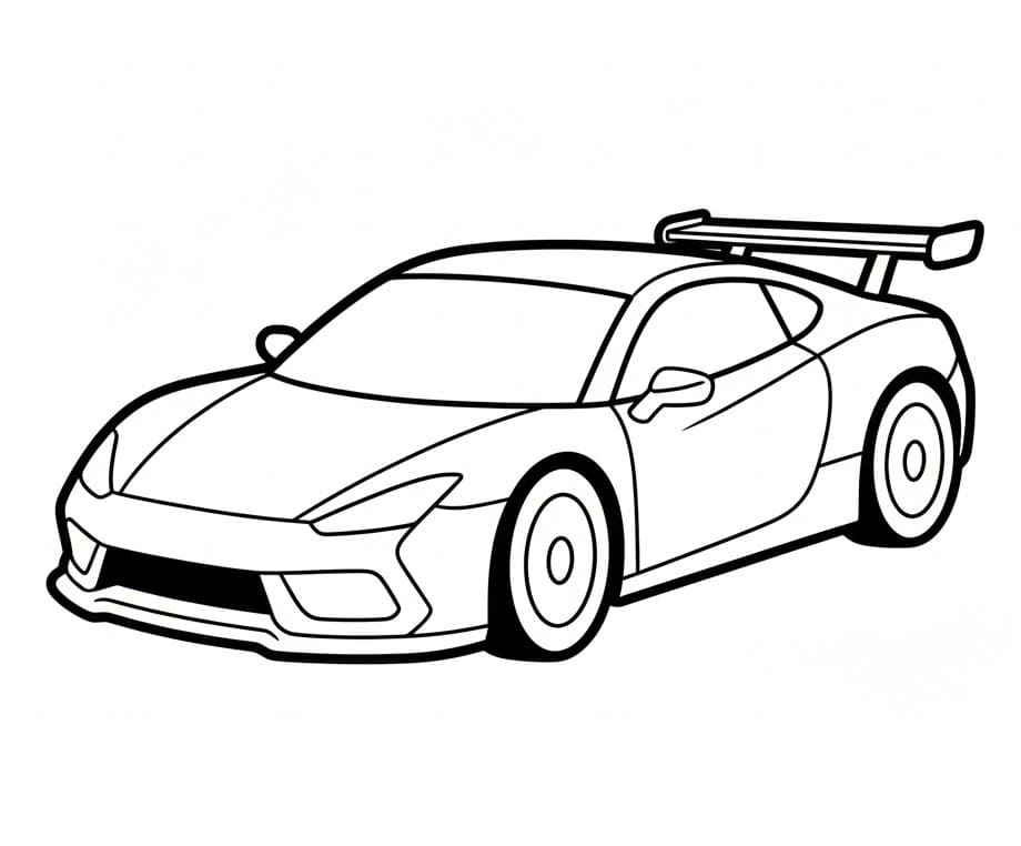 Racerbil Utskriftbar for Barn fargelegging