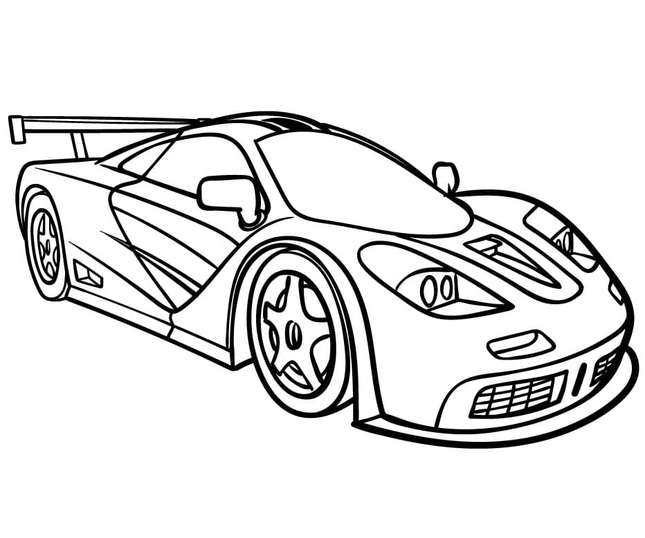 Racerbil Utskriftbar fargelegging