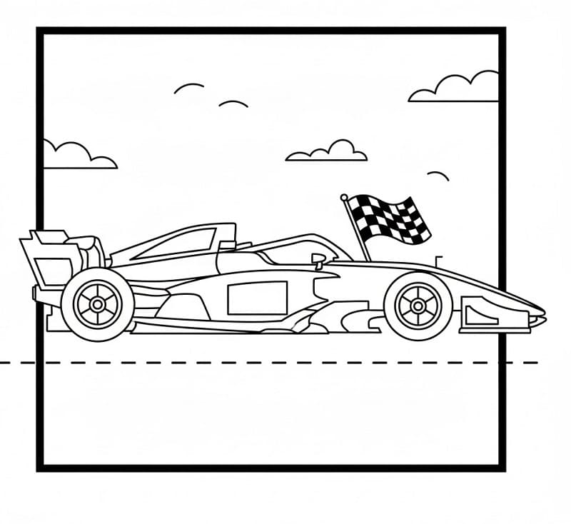 Racerbil for 4-åringer fargelegging