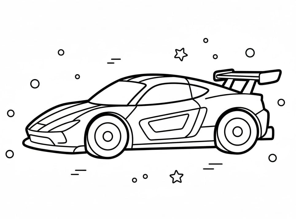 Racerbil for 6-åringer fargelegging