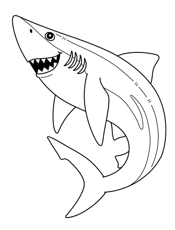 Skriv ut Hai fargelegging