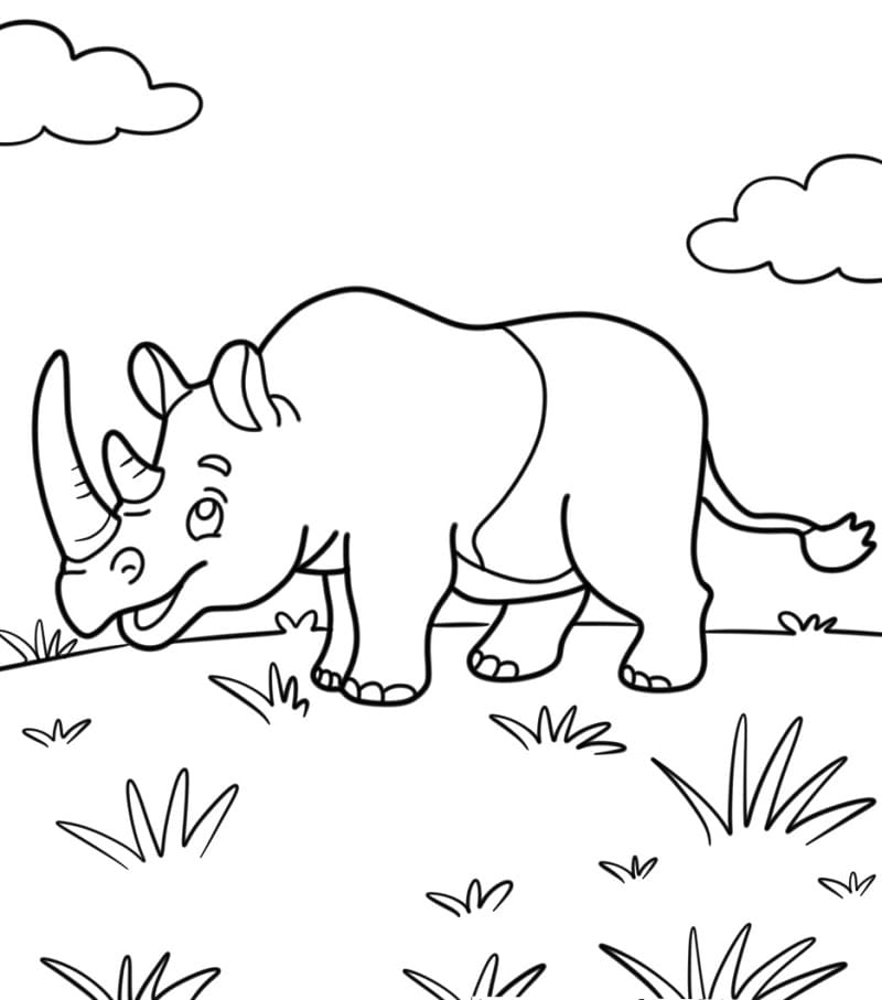 Skriv ut Neshorn fargelegging