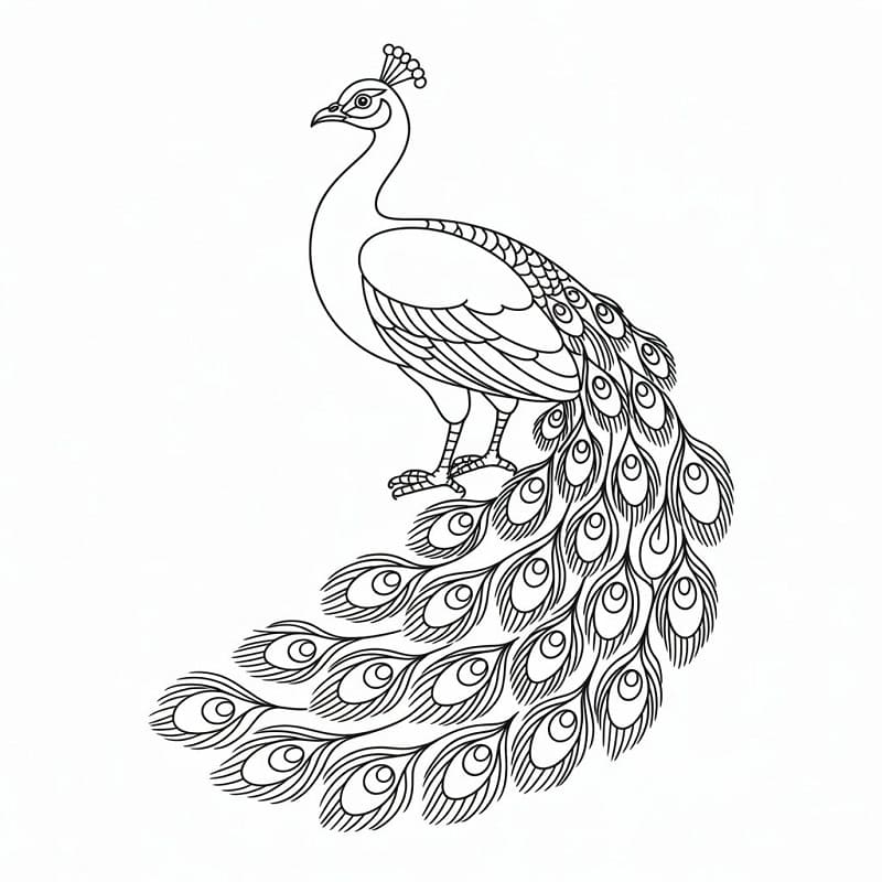 Skriv ut Påfugl fargelegging