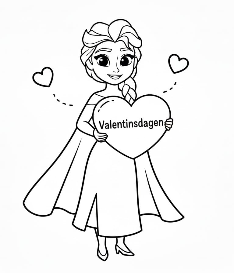 Skriv ut Valentinsdag fargelegging