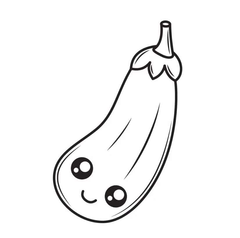 Søt Aubergine tiskutbar fargelegging