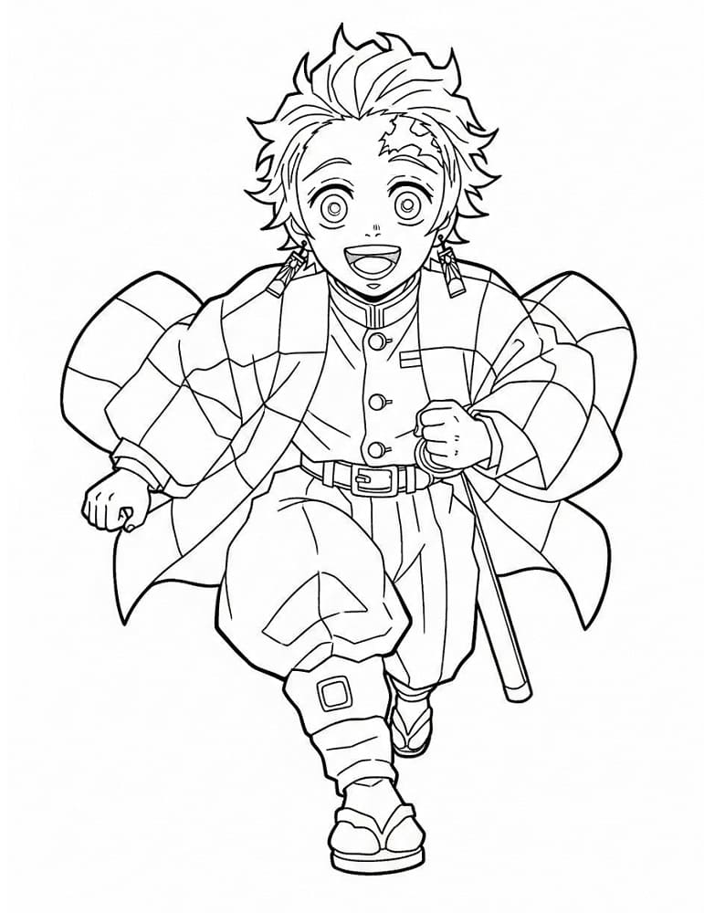 Søt Tanjiro fargelegging