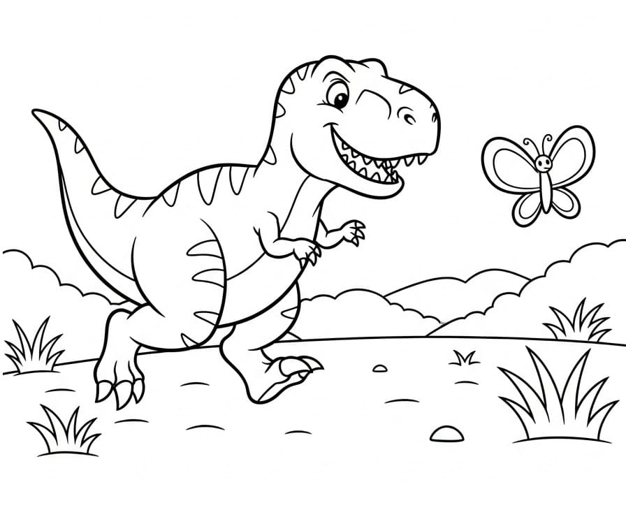 T-rex for 2-åringer fargelegging