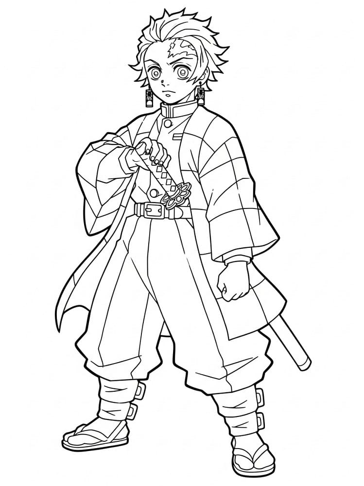 Tanjiro Utskriftbart Bilde fargelegging