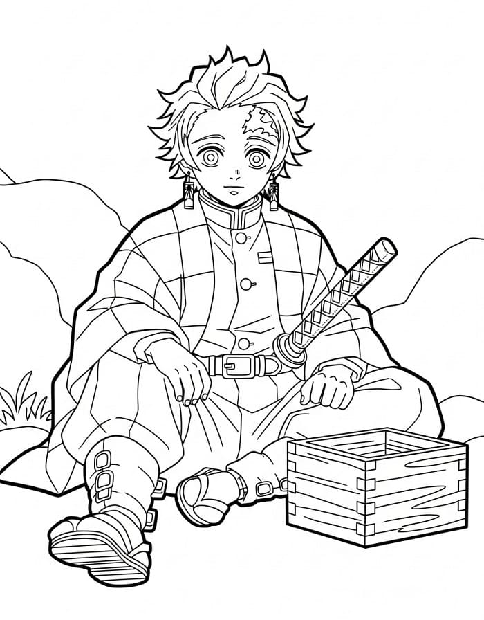 Tanjiro for 1-åringer fargelegging