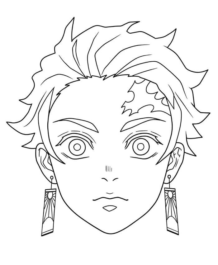 Tanjiro i Demon Slayer fargelegging