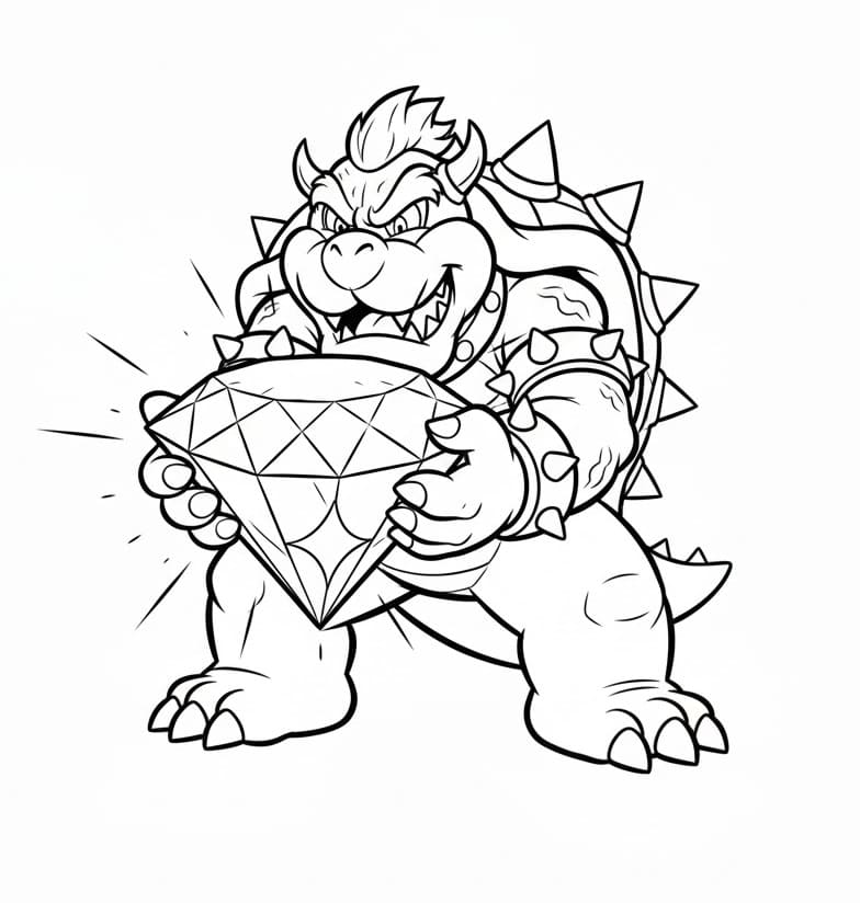 Tegneserie Bowser fargelegging