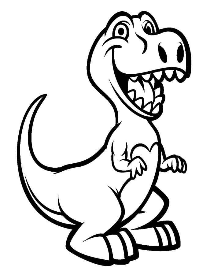 Tegneserie T-rex fargelegging