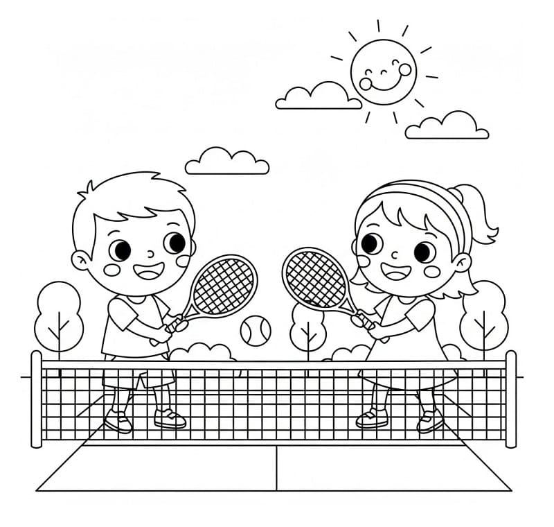 Tennis å skrive ut fargelegging