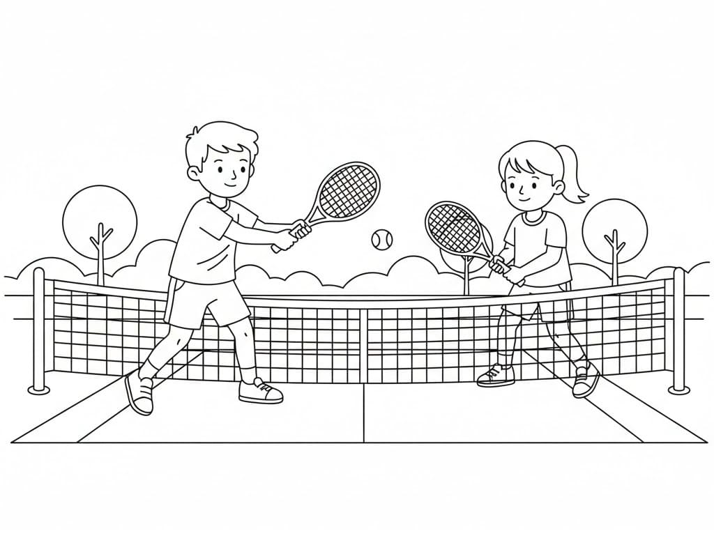 Tennis for barn fargelegging