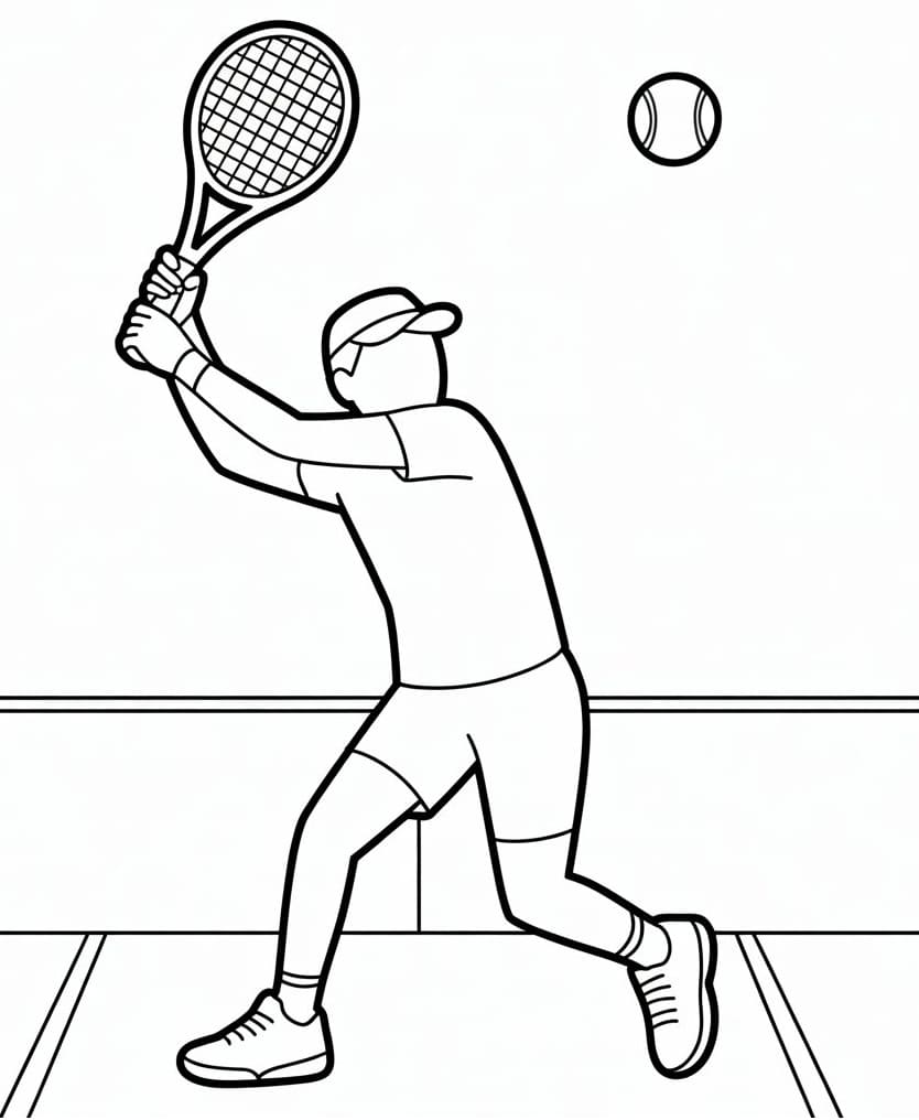 Tennis gratis utskriftbar fargelegging