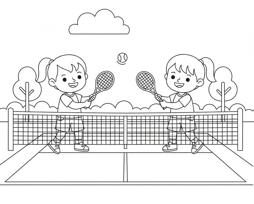 Tennis utskriftbar fargelegging