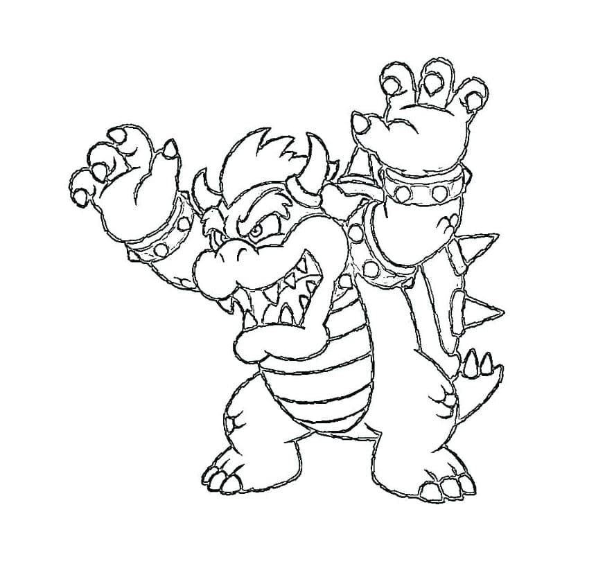 Utskriftbar Bowser for Barn fargelegging