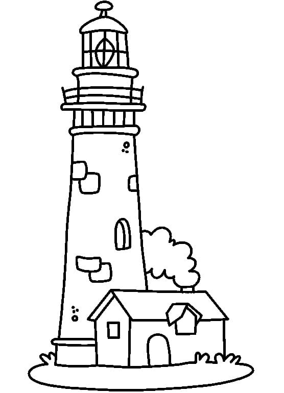 Utskriftbar Gratis Fyrtårn fargelegging