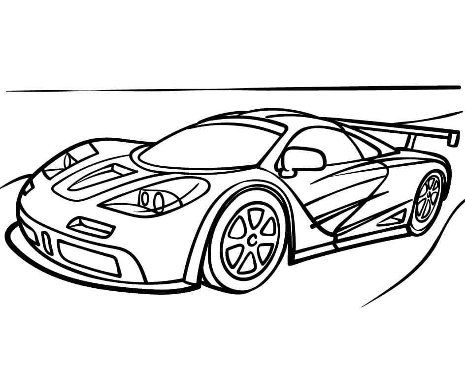 Utskriftbar Gratis Racerbil fargelegging