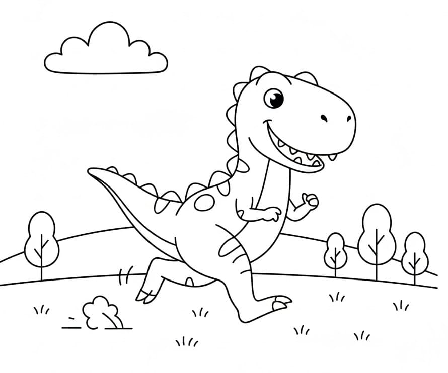 Utskriftbar Gratis T-rex fargelegging