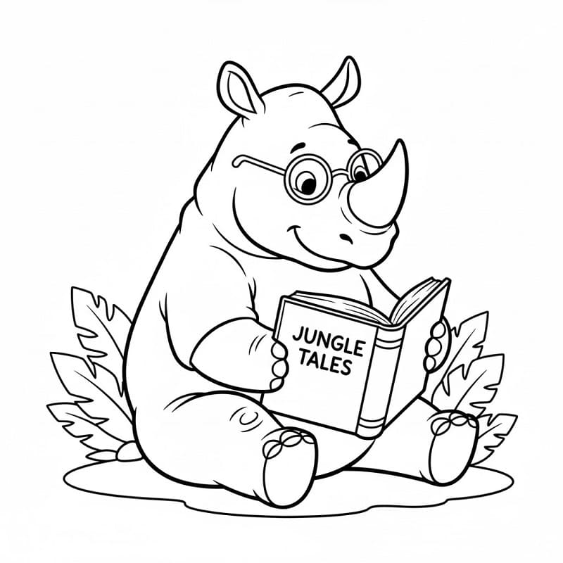 Utskriftbar Neshorn fargelegging