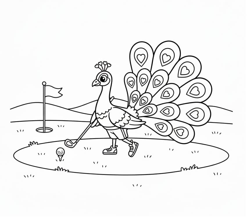 Utskriftbar Påfugl fargelegging