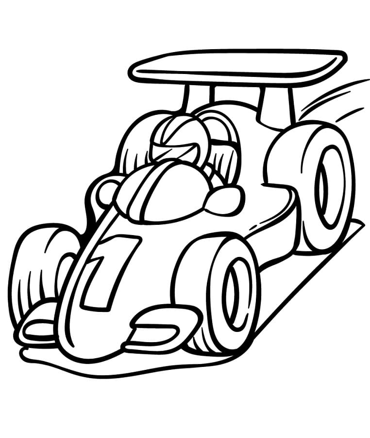 Utskriftbar Racerbil Uten Kostnad fargelegging