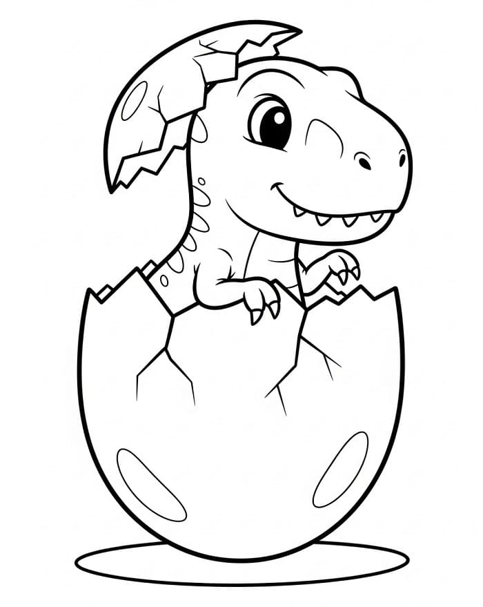 Utskriftbar T-rex for Barn fargelegging