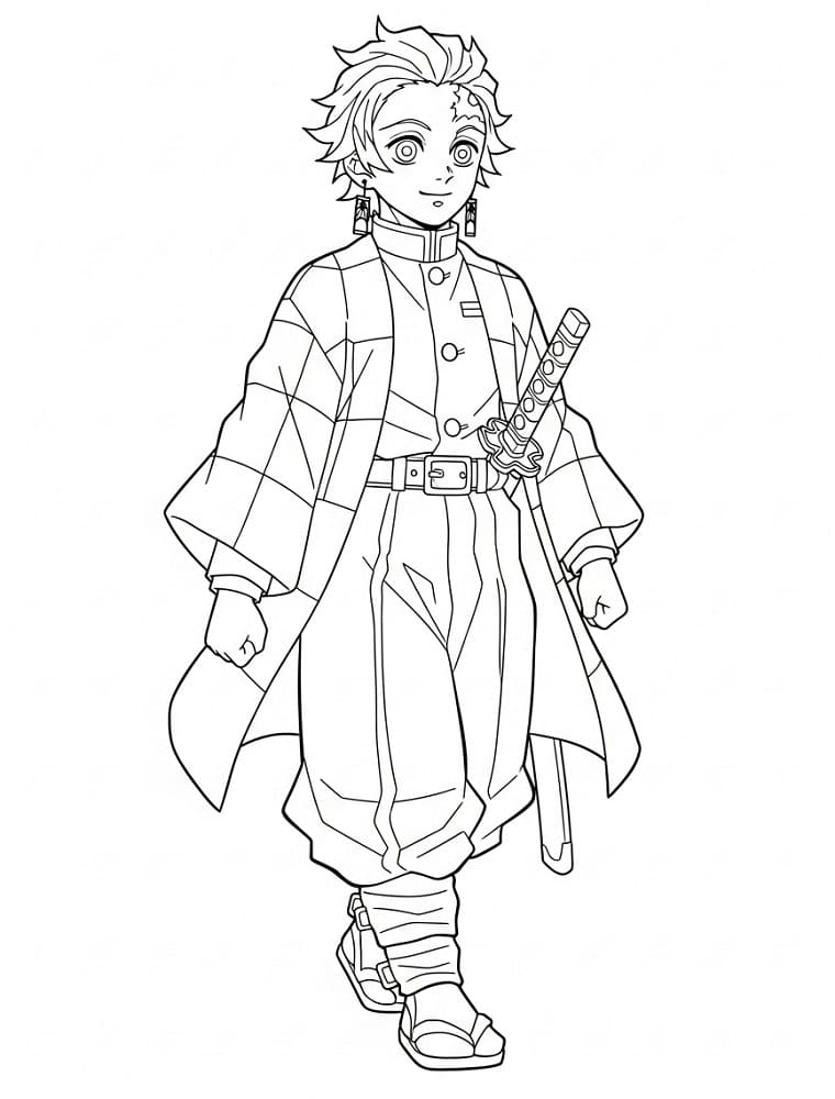 Utskriftbar Tanjiro for Barn fargelegging