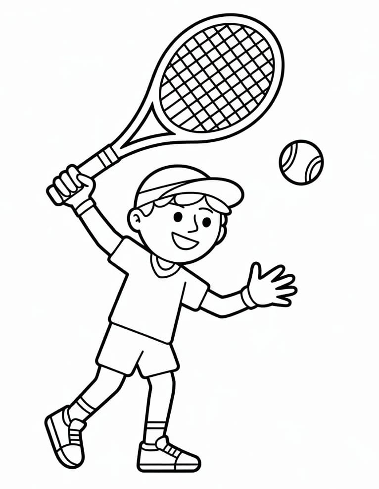 Utskriftbar tennis fargelegging