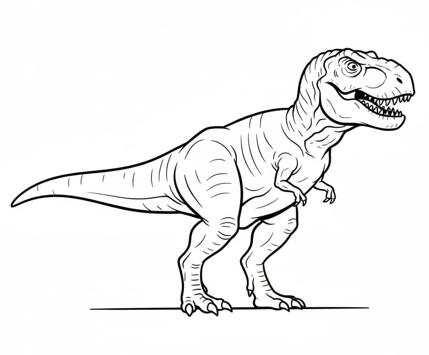 Utskriftbart Bilde T-rex fargelegging