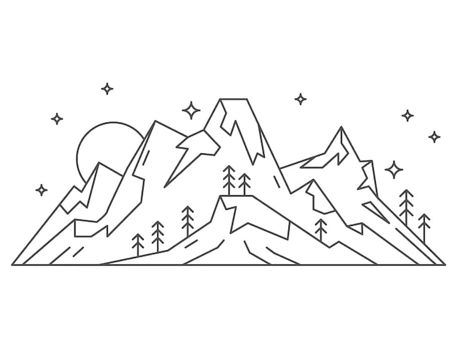 Vakker Fjellandskap fargelegging