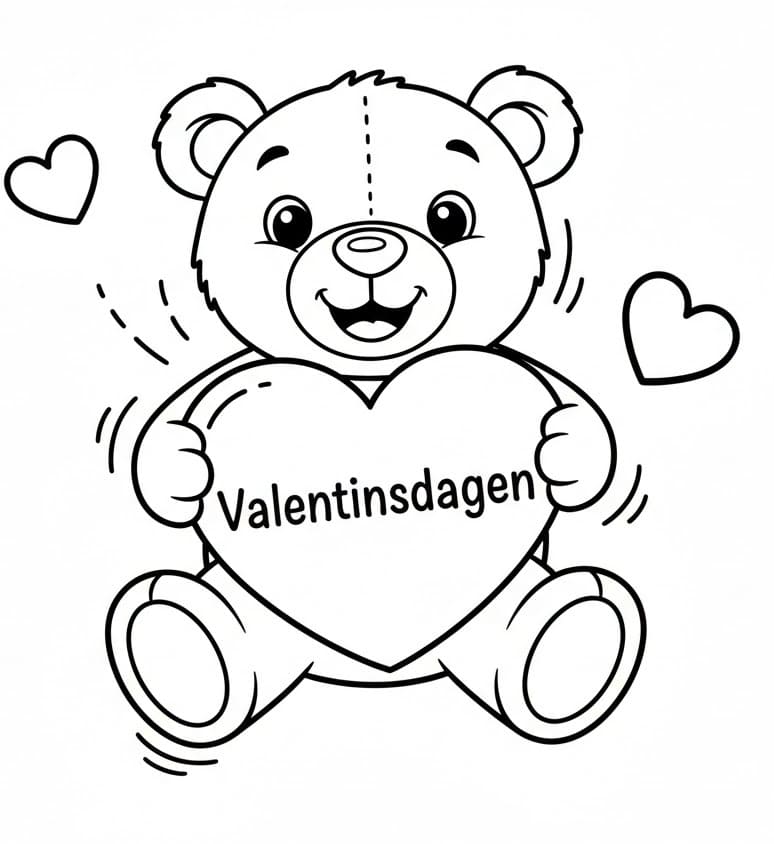 Valentinsdag Utskriftbar for Barn fargelegging