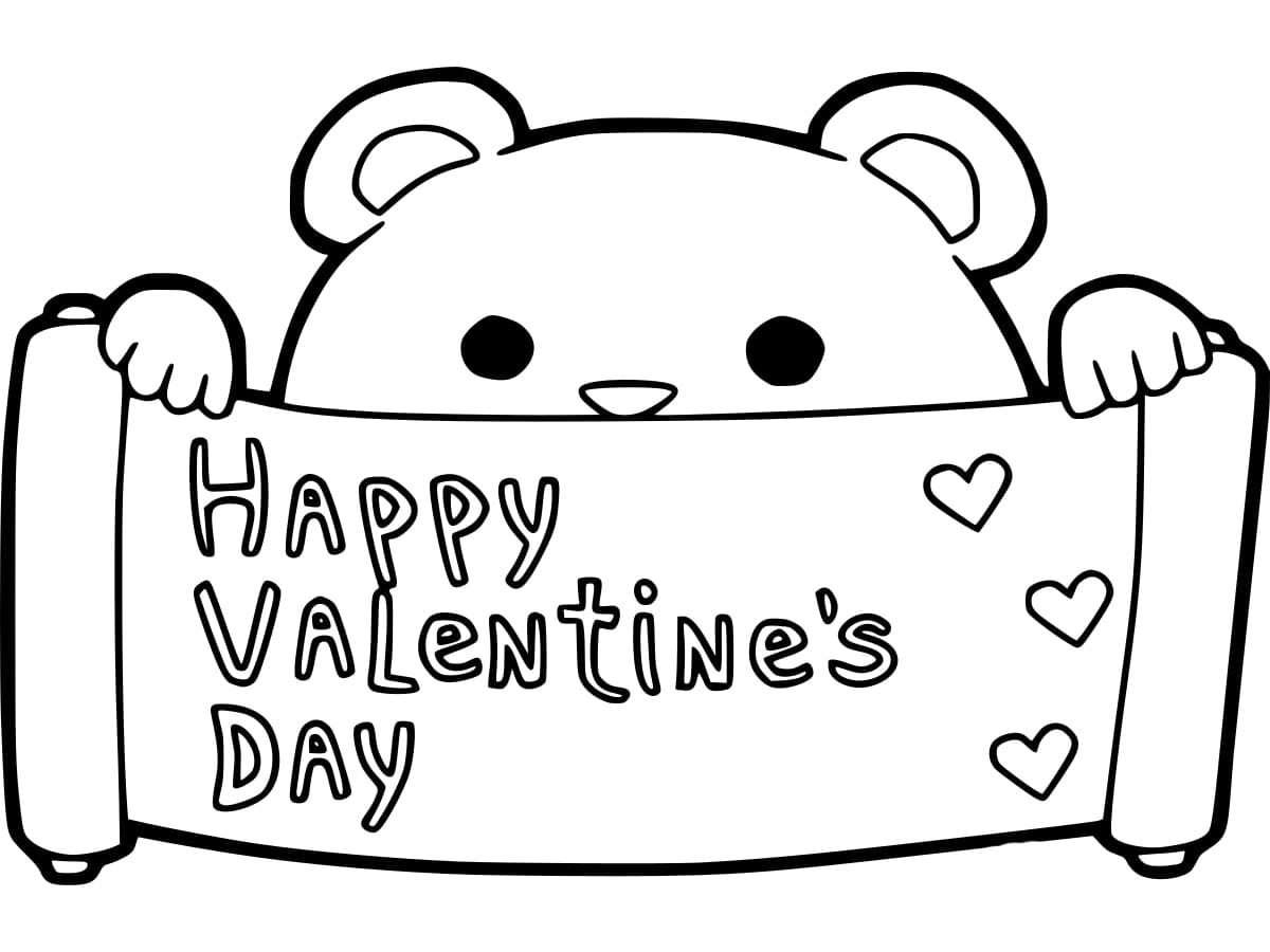 Valentinsdag for 5-åringer fargelegging