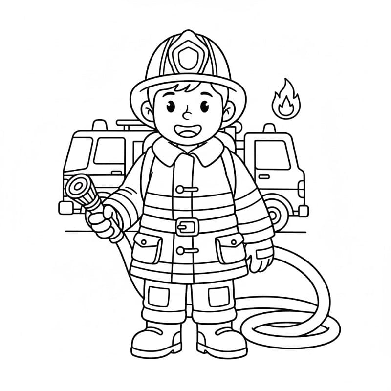 Vanlig Brannmann fargelegging