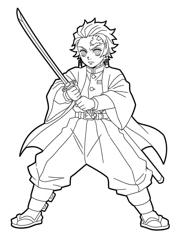 Veldig Søt Tanjiro fargelegging