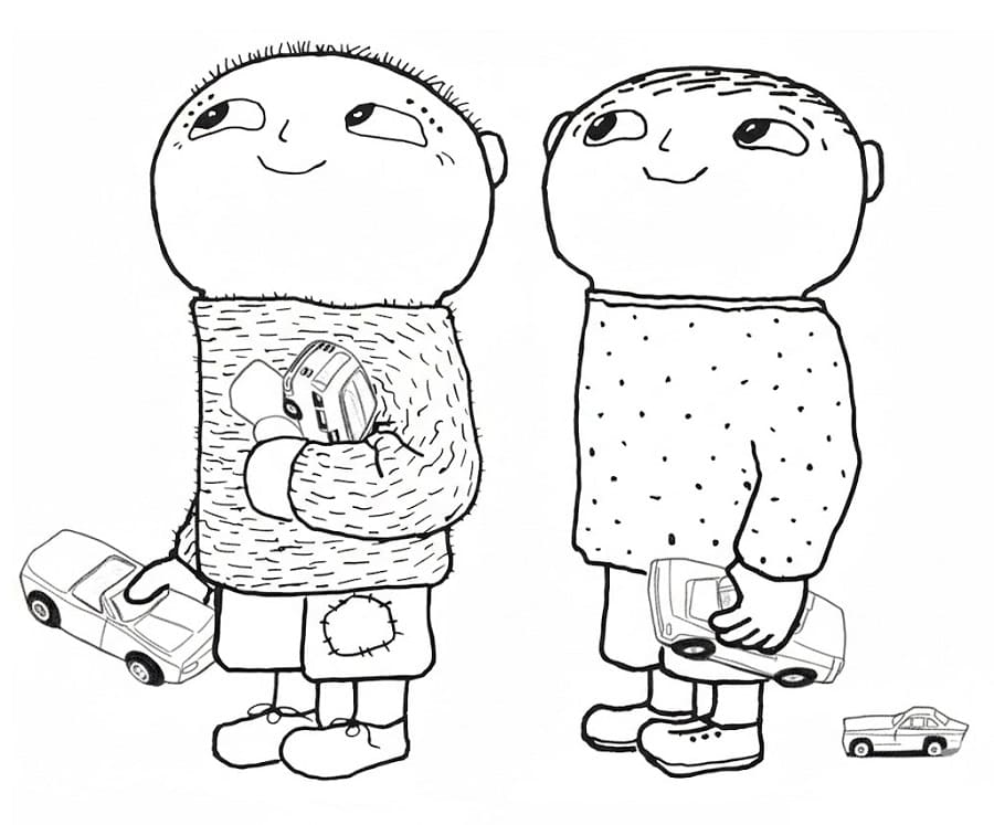 Animert Albert Åberg fargelegging