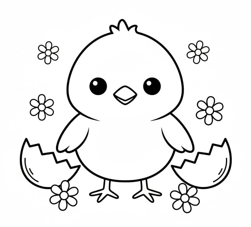 Baby Påskekylling fargelegging
