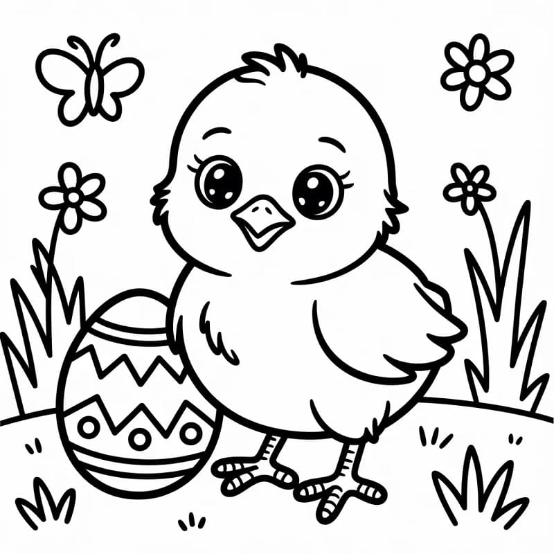 Bedårende Påskekylling fargelegging