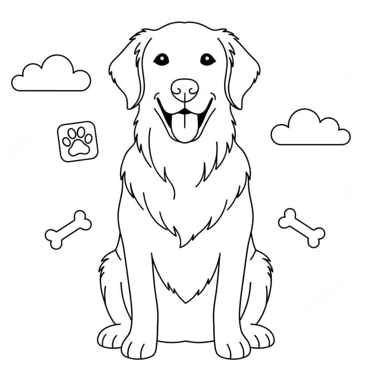 Elskelig Golden Retriever fargelegging