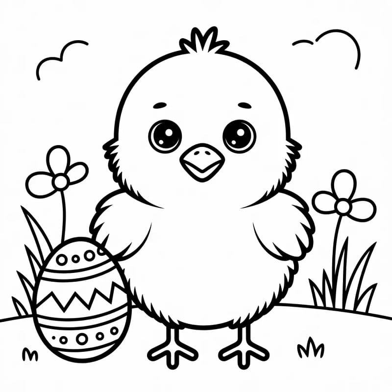 En Påskekylling fargelegging