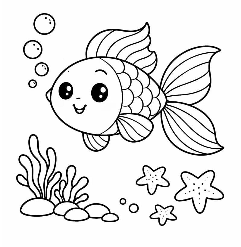 En Svømmende Fisk fargelegging