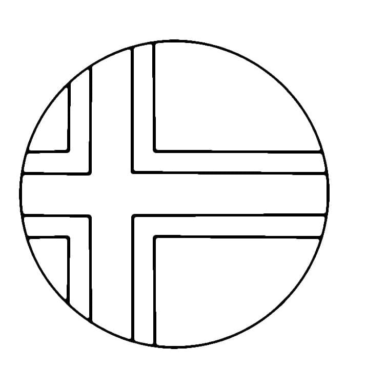 Enkel Norges flagg fargelegging