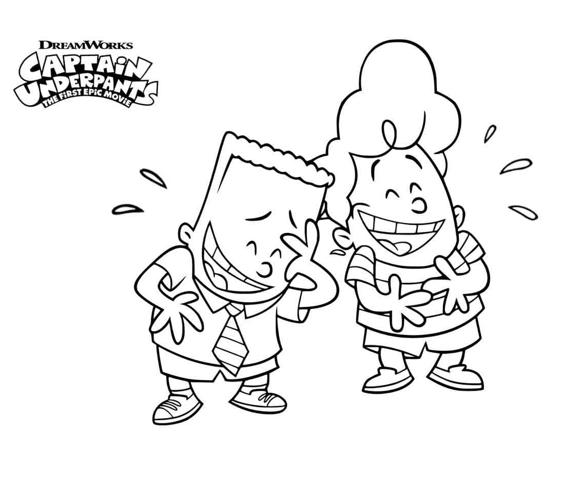 George og Harold som ler fargelegging