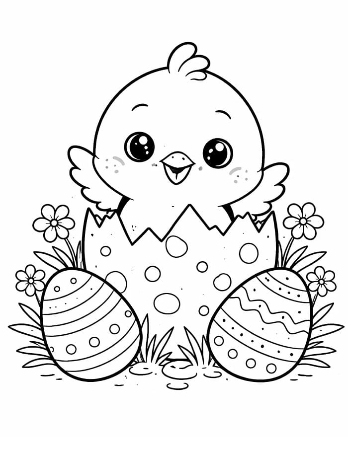 Glad Påskekylling fargelegging