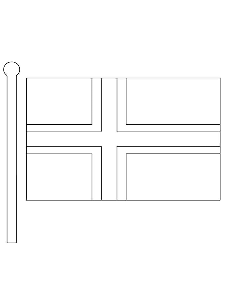 Gratis Norges flagg utskriftbar fargelegging