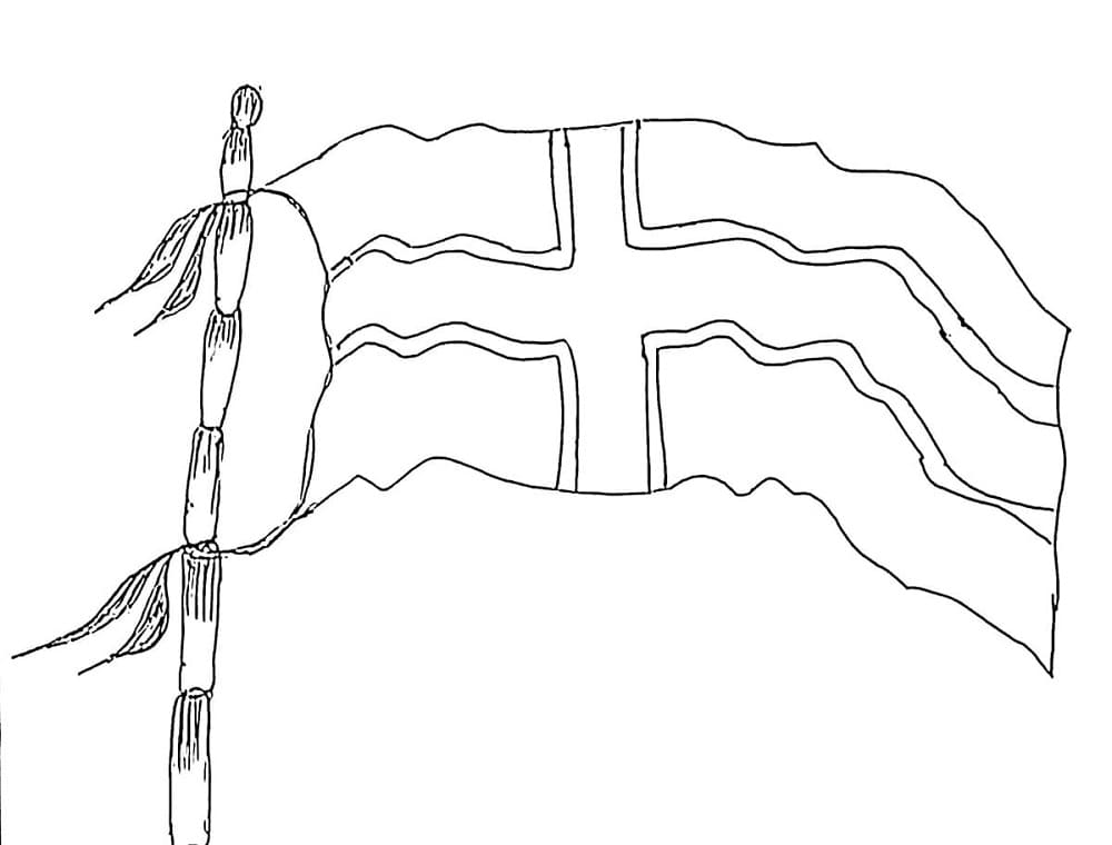 Gratis Norges flagg fargelegging