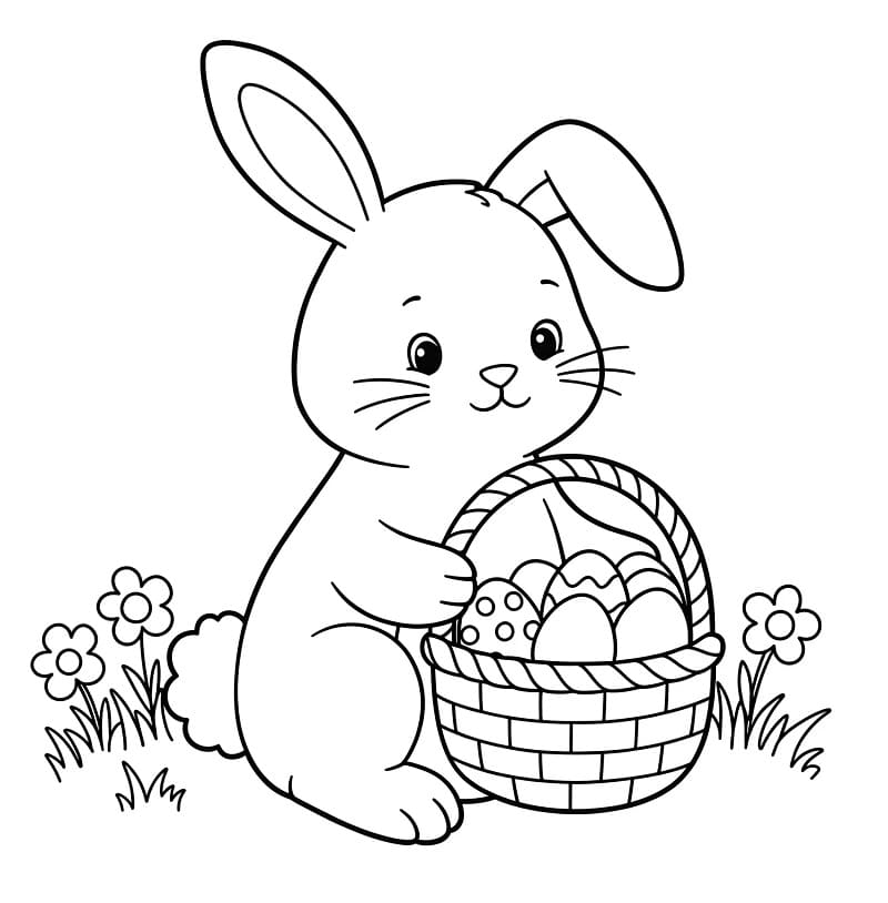 Gratis Påskeharen utskriftbar fargelegging