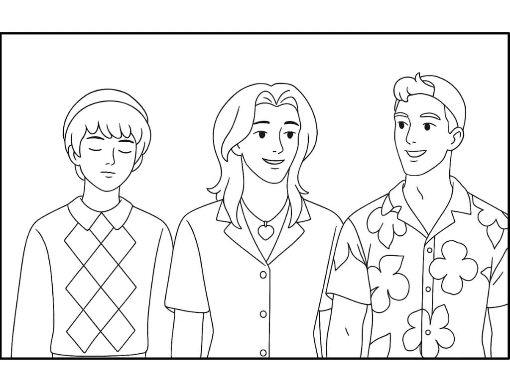 Gratis Saja Boys utskriftbar fargelegging