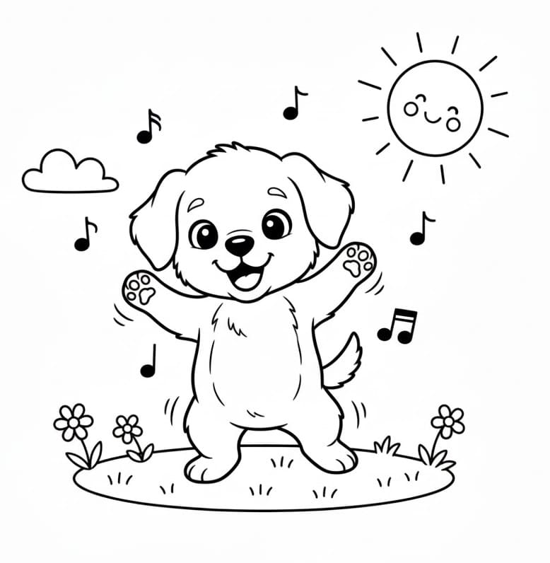 Gratis Valp Utskriftbar fargelegging